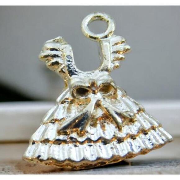 Princess Dress Pendant Charm for Necklace Bracelet Dainty Minimalist Extra Small - Picture 2 of 4